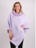 Soft Faux Fur Poncho W/ Diagonal Pattern 